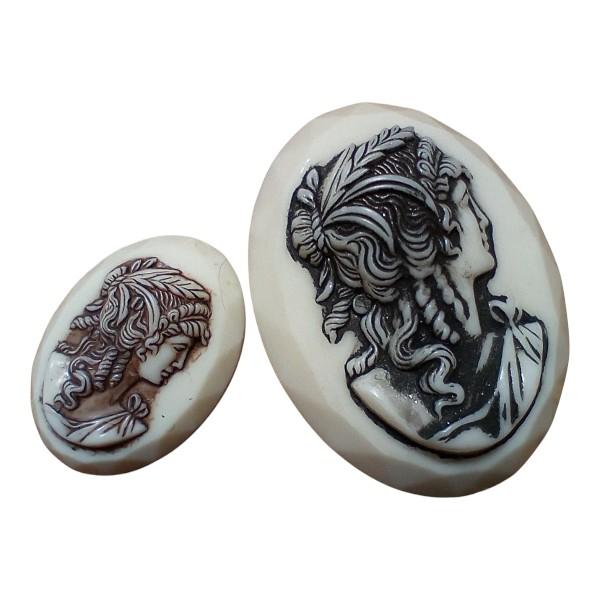 西ドイツヴィンテージ　ヴィクトリアンレディカメオ：25×18mm | 3枚目
