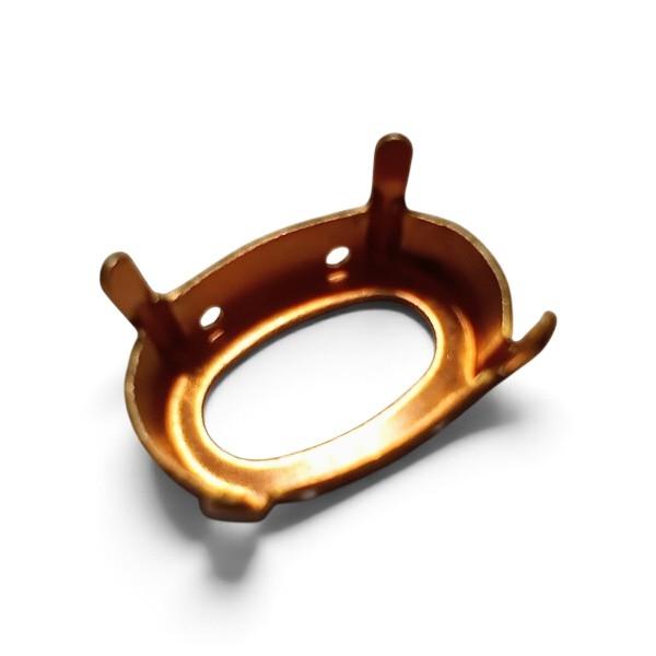 ＜4個＞15×11mm:ヴィンテージ　ブラスソウオンセッティング（コッパーカラー） | 2枚目