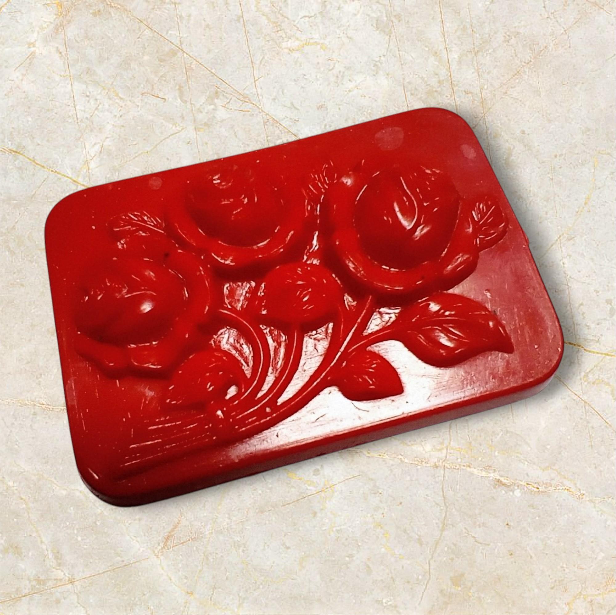 ジャパンヴィンテージモールドフラワー(レッド)33×23mm | 1枚目