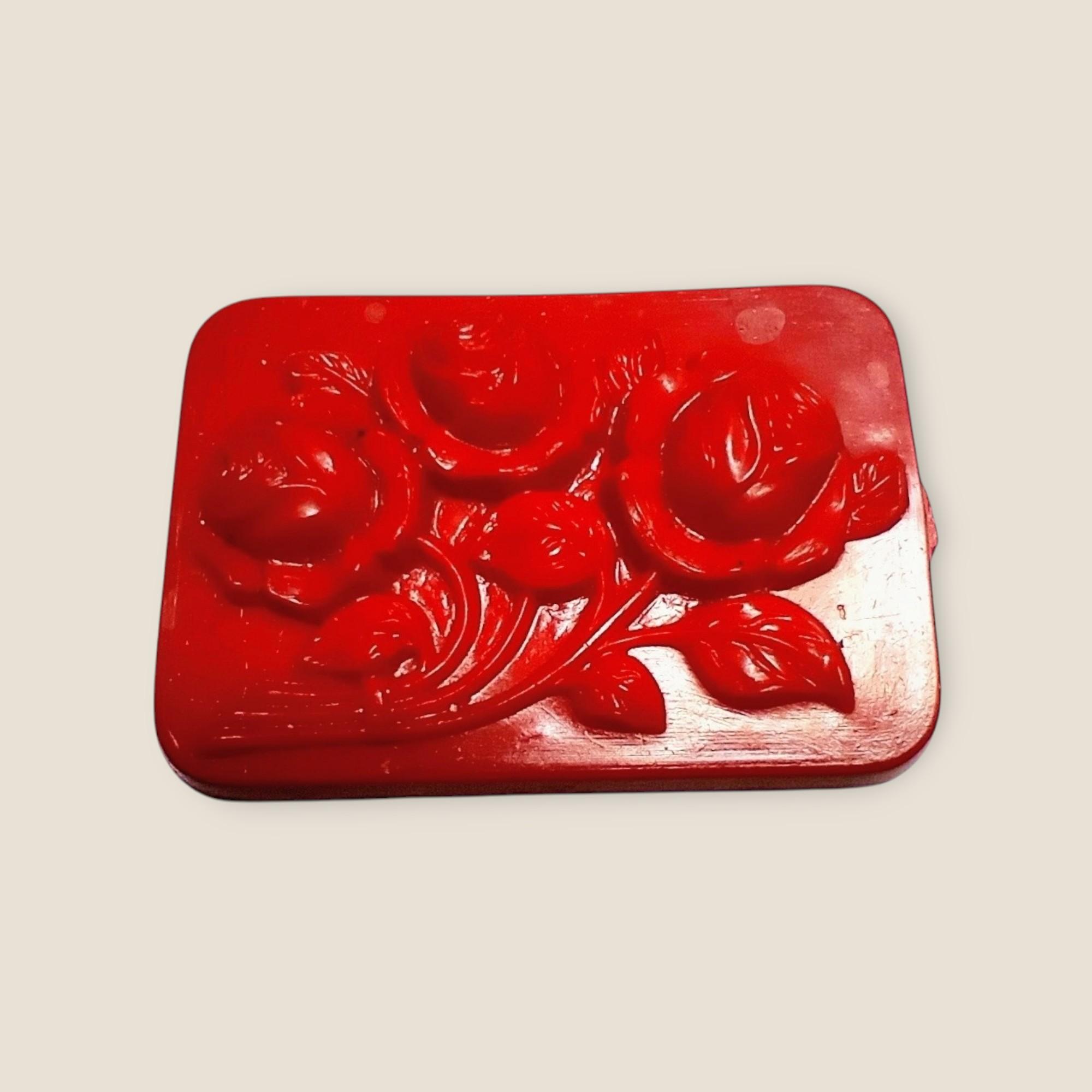 ジャパンヴィンテージモールドフラワー(レッド)33×23mm | 2枚目