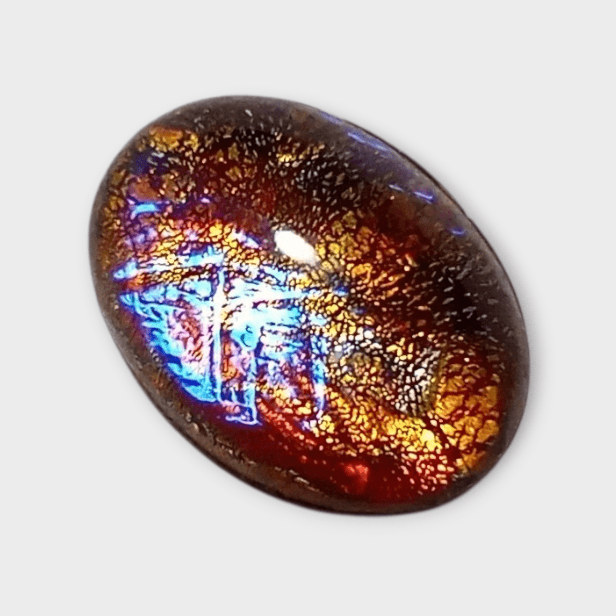 再販 在庫限り18×13mm:西ドイツヴィンテージシラーオパールカボション(バーガンディー) | 3枚目