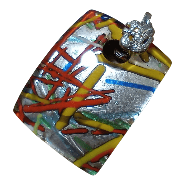 <送料無料>40×30mm ベネチアンアアブストラクトペンダント(シルバー925フォイル) | 5枚目