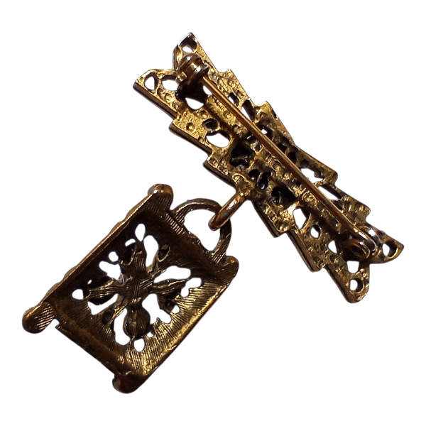 <送料無料>ヴィンテージアイリスガラスのエナメルブローチ vintage iris brooch | 3枚目