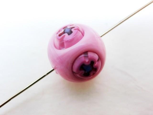 12mm ベネチアンミルフィオリラウンド(オペークピンク) | 6枚目