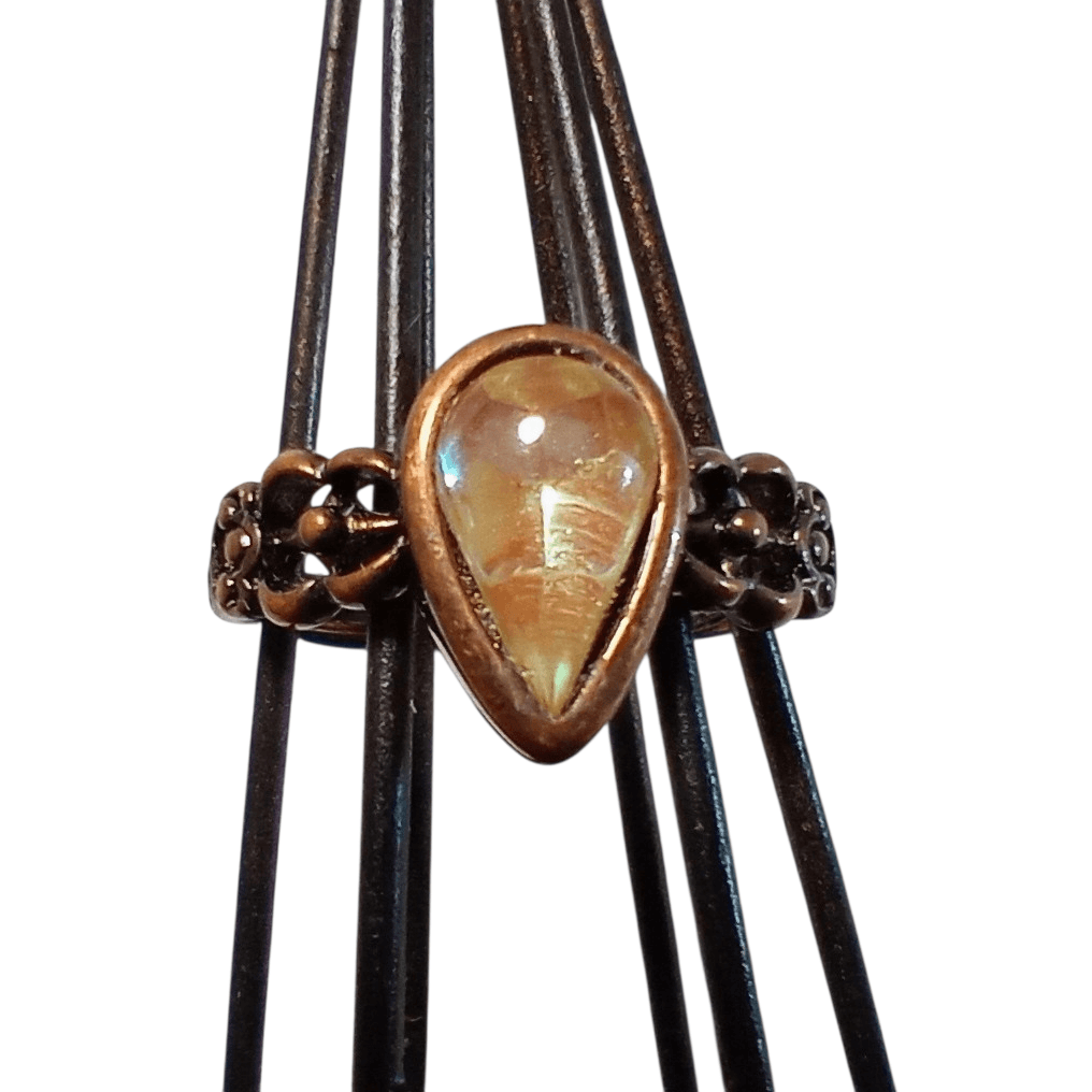 <送料無料>グリーンサフィレットリング(ペア型)(ゴールドフォイル) Vintage Saphiret ring | 3枚目