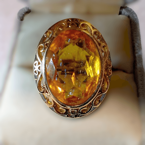 カットドラゴンズブレス アンティークレースリング(トパーズ)Dragon's breath ring1枚目の画像