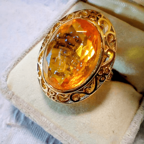 カットドラゴンズブレス アンティークレースリング(トパーズ)Dragon's breath ring | 2枚目
