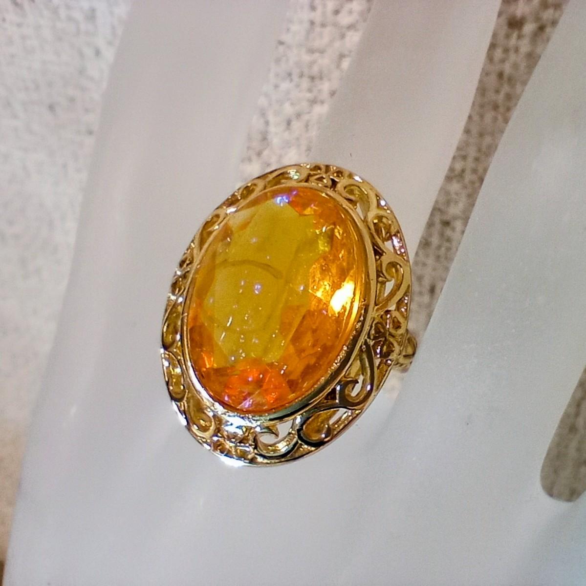 カットドラゴンズブレス アンティークレースリング(トパーズ)Dragon's breath ring | 5枚目