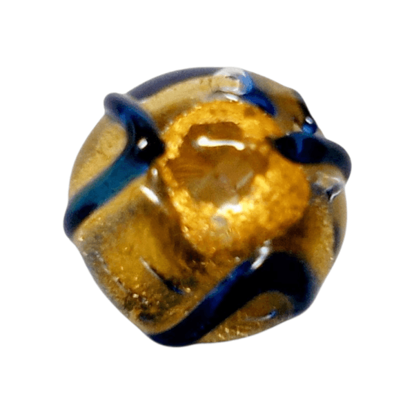 14×12mm ベネチアンビーズ コバルトラインラウンド(k24フォイル) | 4枚目