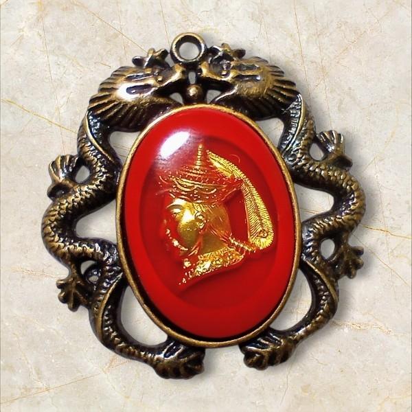 25×18mm ドラゴンセッティングペンダント(金古美) | 2枚目