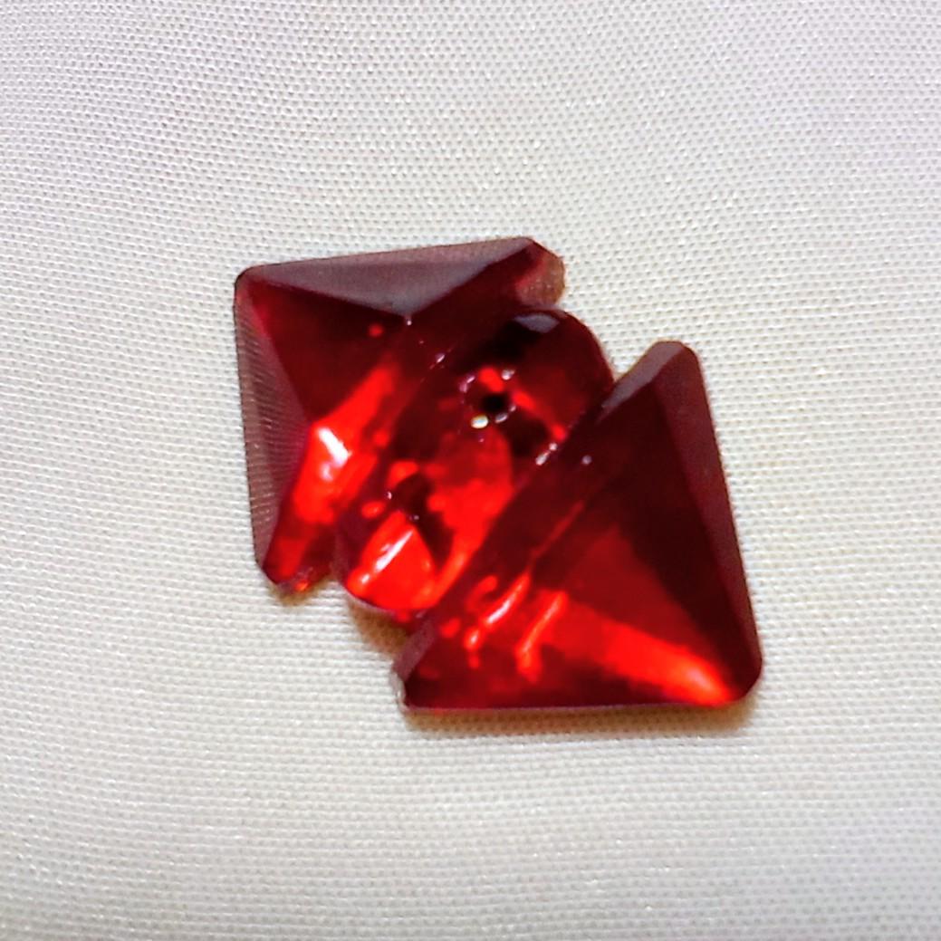 20×13mm:ソウオン レッドアールデコカボション(ゴールドフォイル) | 3枚目